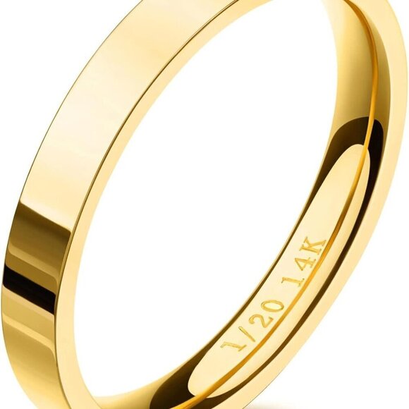 Jewelry - 14K Gold Filled Ring Women Girls Dainty Stackable Band Thin Gold